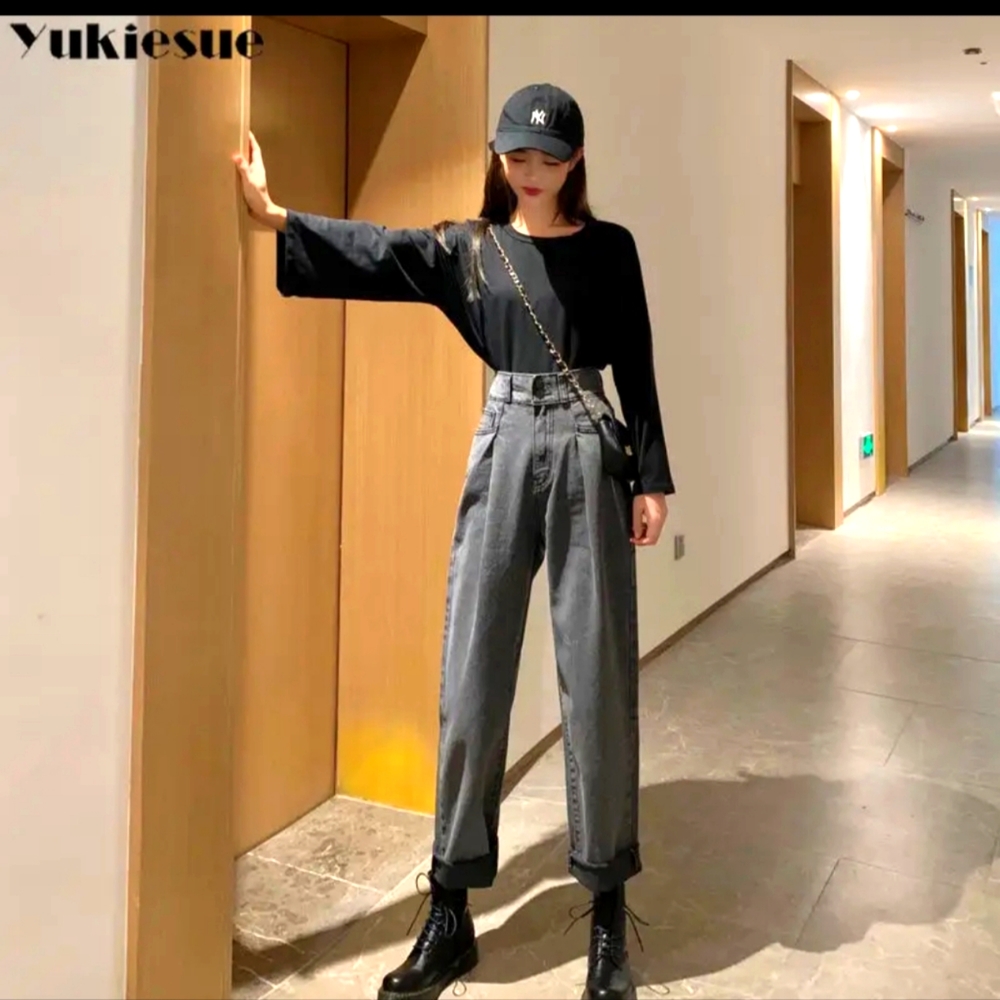 Boyfriend Baggy Jeans Gray